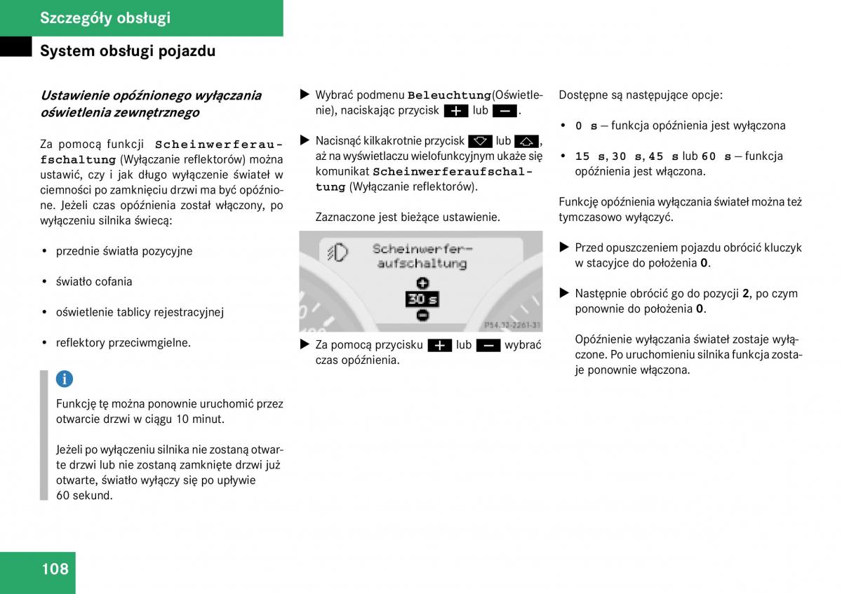 Mercedes Benz SLK R171 instrukcja obslugi / page 109