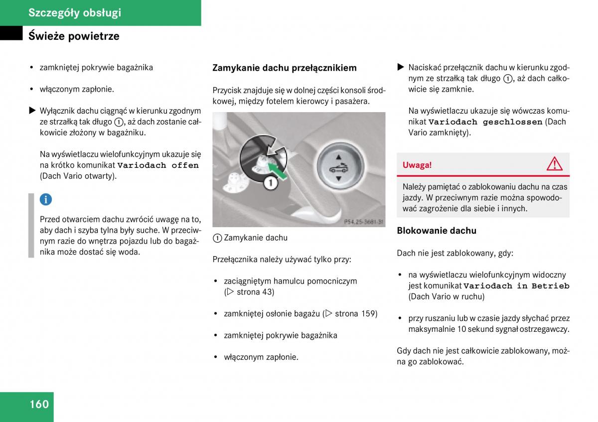 Mercedes Benz SLK R171 instrukcja obslugi / page 161