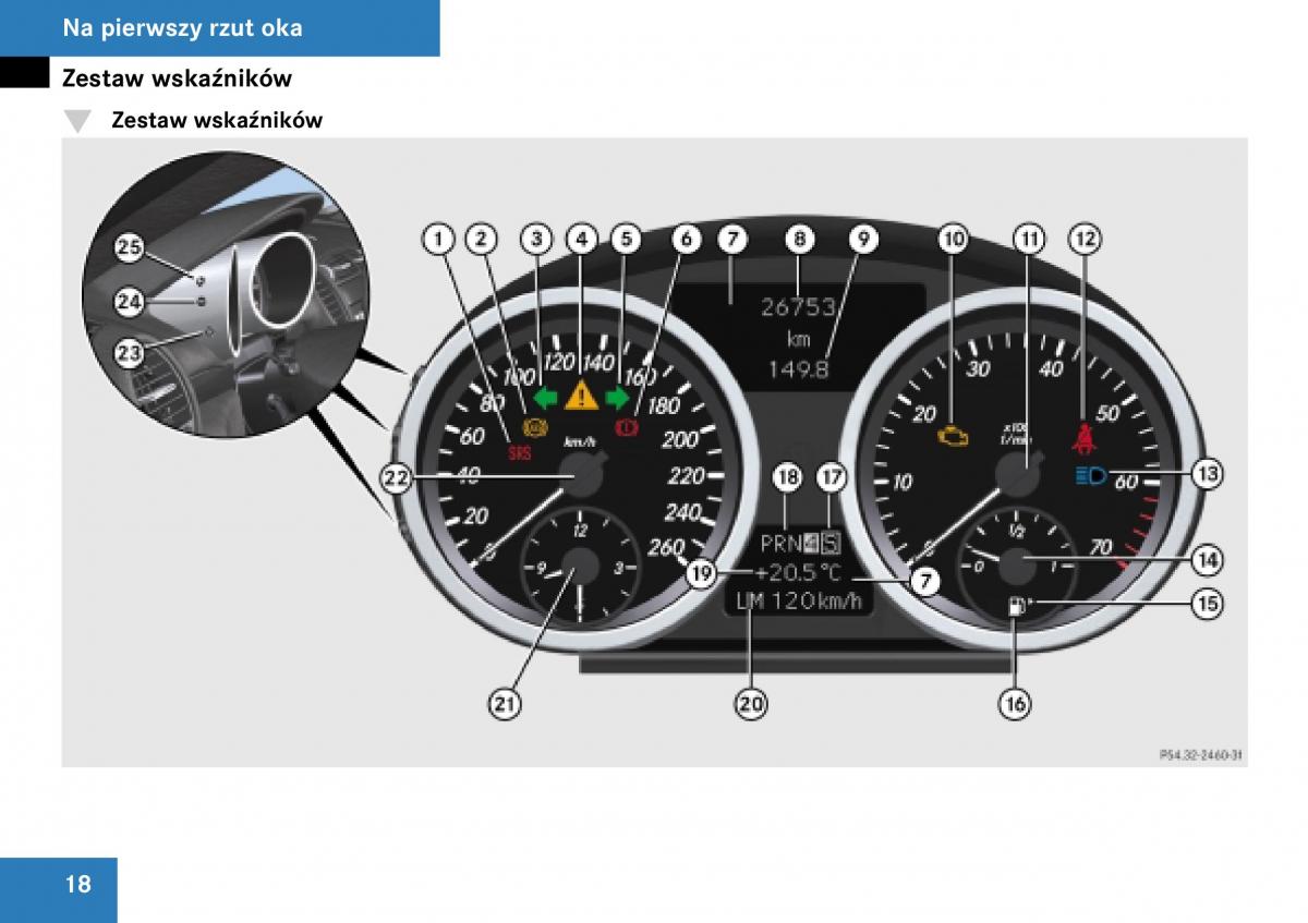 Mercedes Benz SLK R171 instrukcja obslugi / page 19