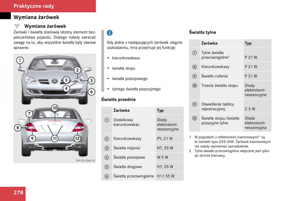 Mercedes Benz SLK R171 instrukcja obslugi / page 279