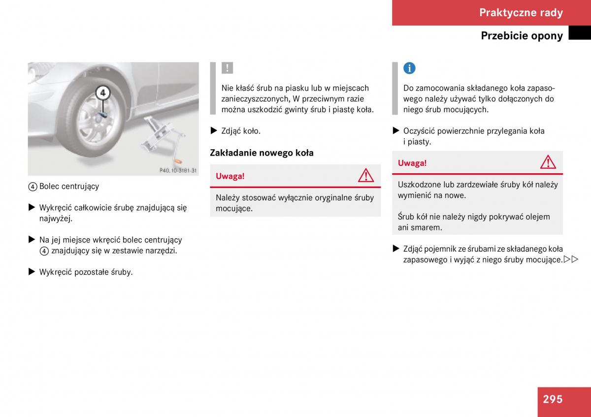 Mercedes Benz SLK R171 instrukcja obslugi / page 296