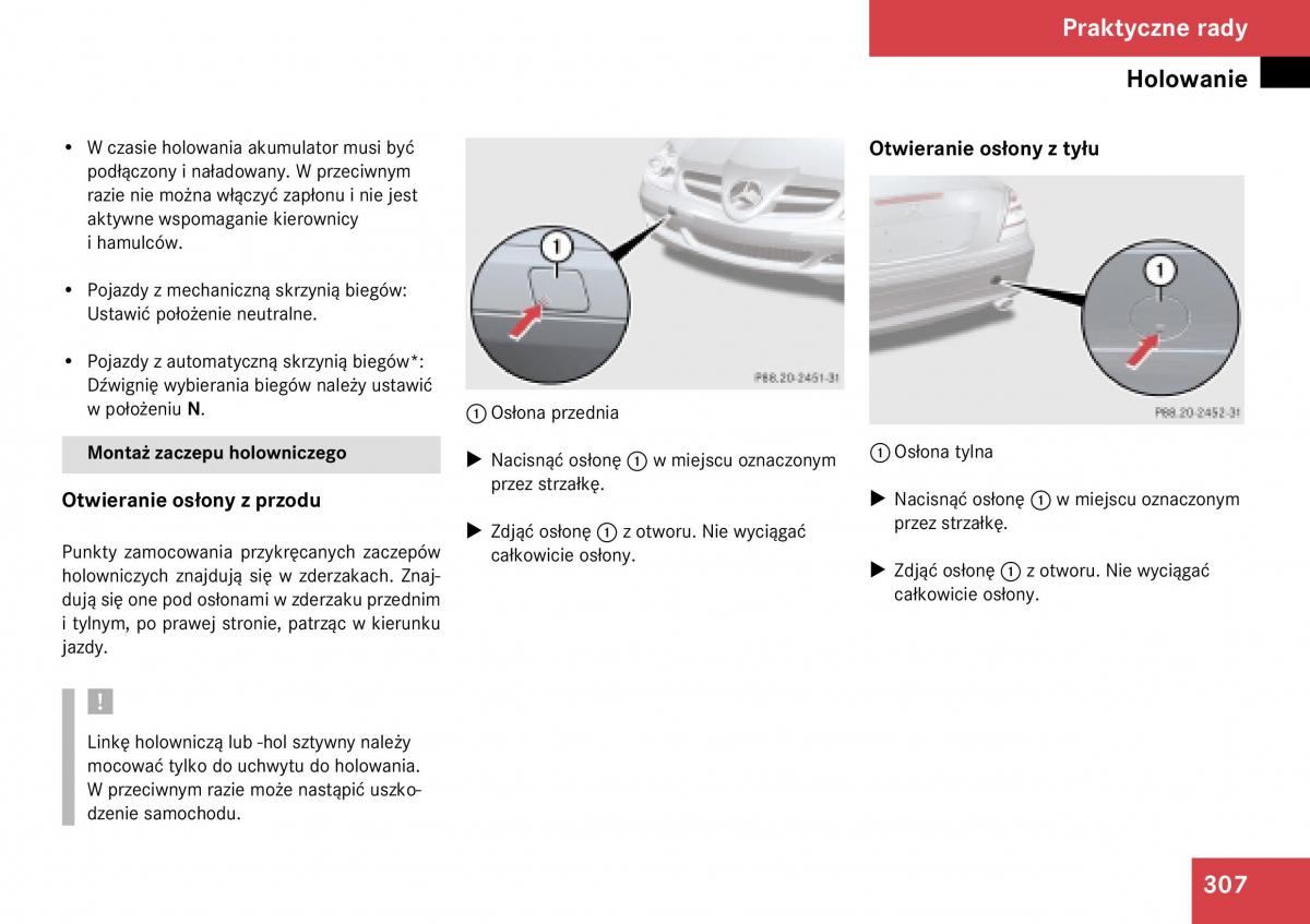 Mercedes Benz SLK R171 instrukcja obslugi / page 308