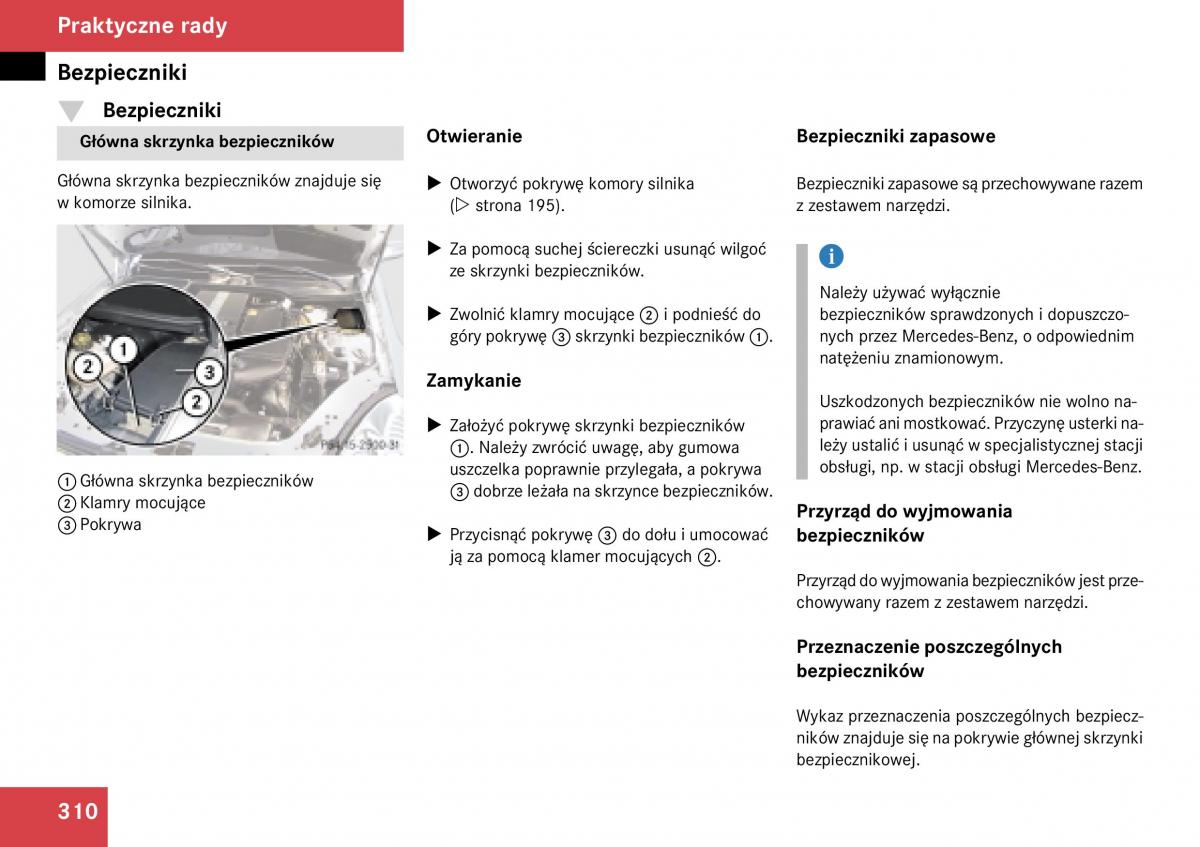 Mercedes Benz SLK R171 instrukcja obslugi / page 311