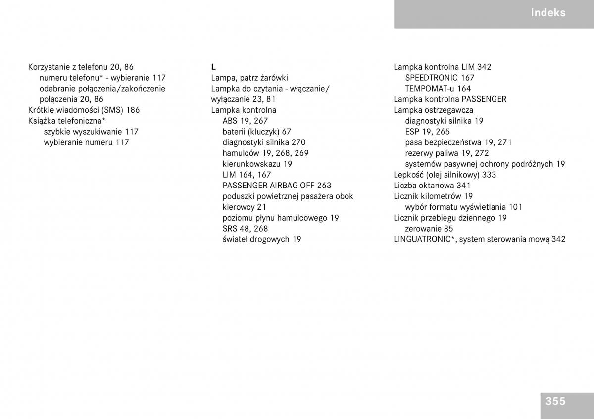 Mercedes Benz SLK R171 instrukcja obslugi / page 356