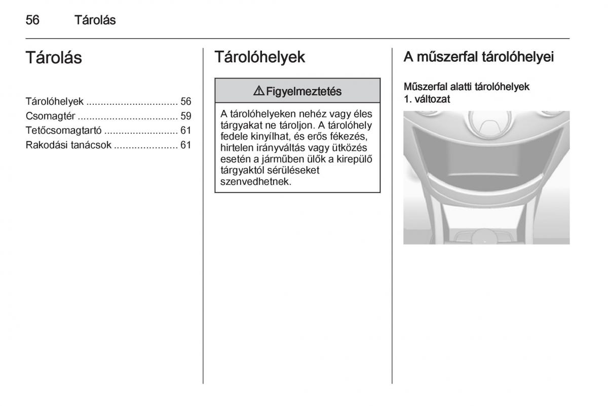 Chevrolet Spark M300 Kezelesi utmutato / page 58