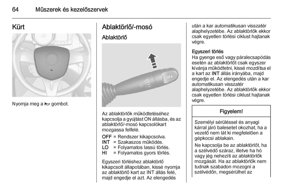 Chevrolet Spark M300 Kezelesi utmutato / page 66