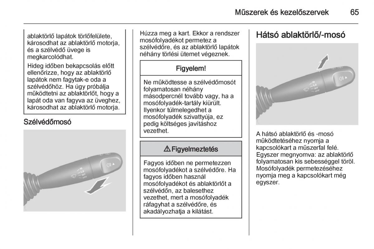 Chevrolet Spark M300 Kezelesi utmutato / page 67