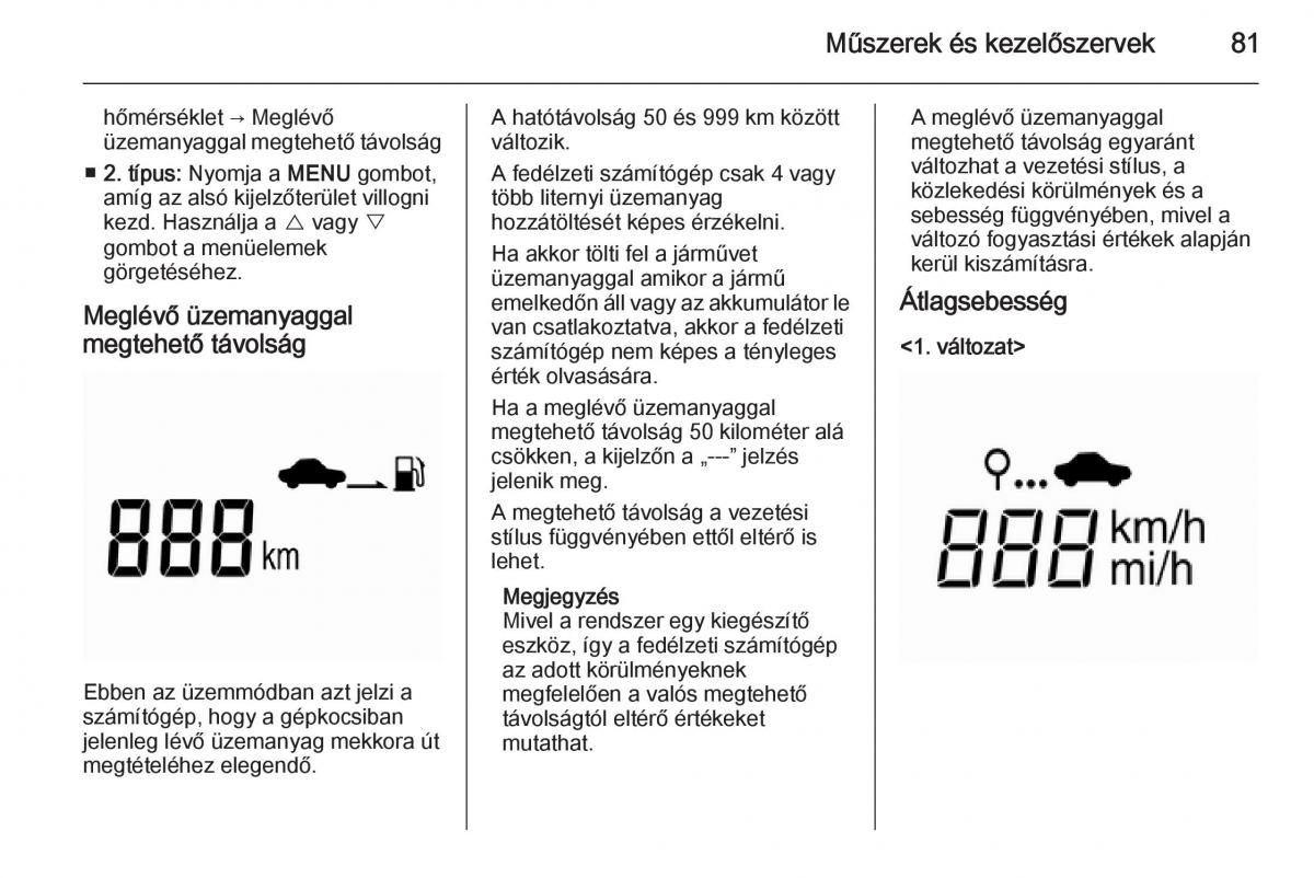 Chevrolet Spark M300 Kezelesi utmutato / page 83