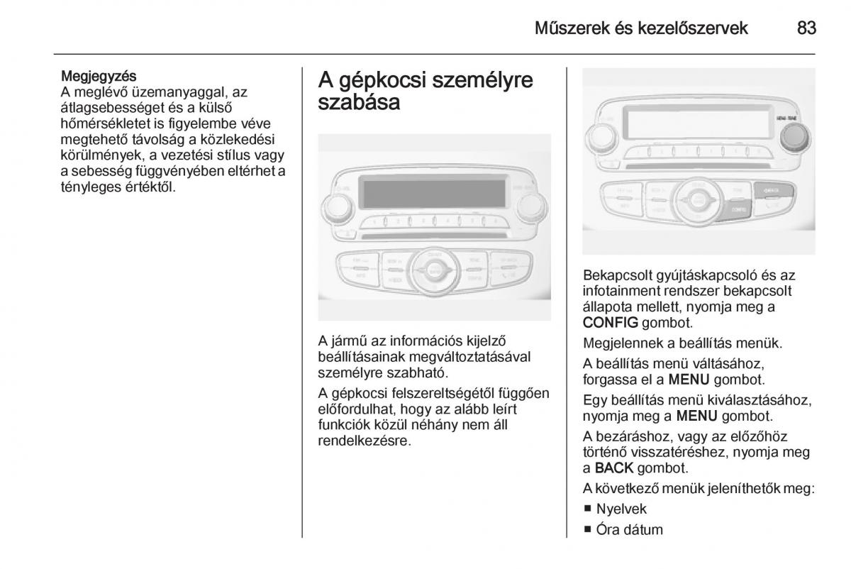 Chevrolet Spark M300 Kezelesi utmutato / page 85