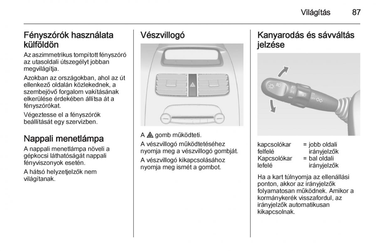 Chevrolet Spark M300 Kezelesi utmutato / page 89