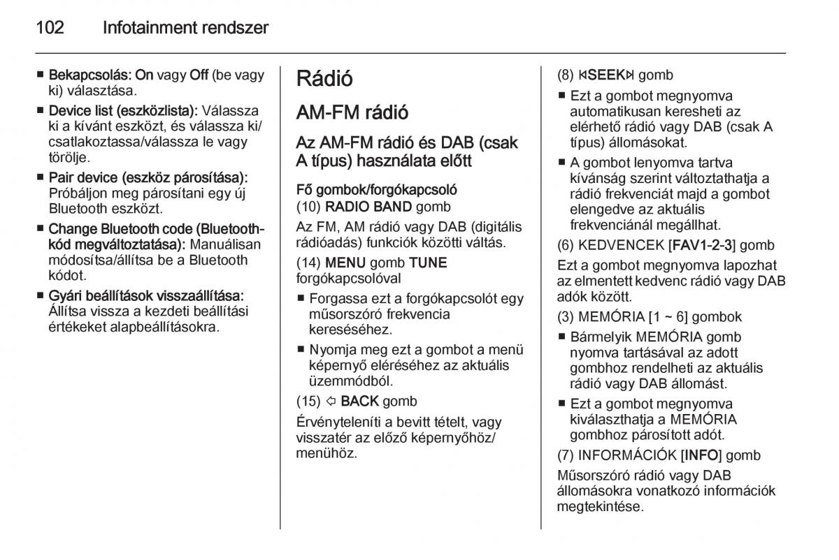 Chevrolet Spark M300 Kezelesi utmutato / page 104