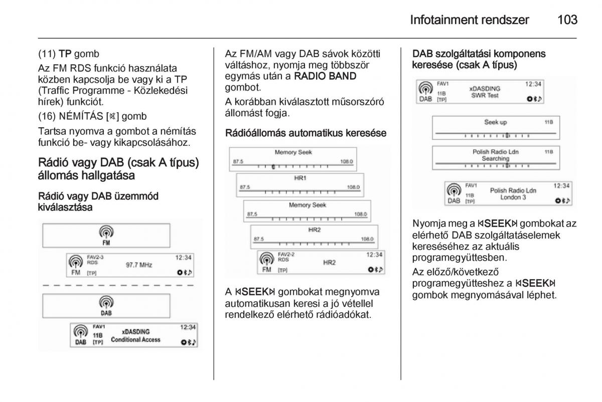 Chevrolet Spark M300 Kezelesi utmutato / page 105