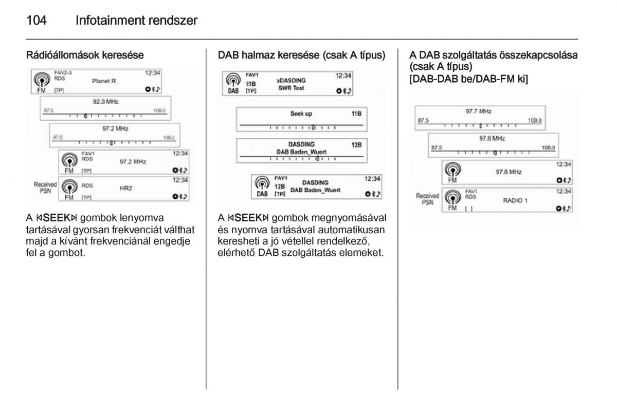 Chevrolet Spark M300 Kezelesi utmutato / page 106