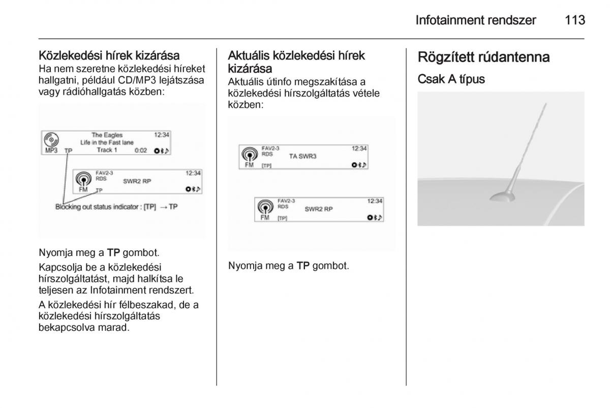 Chevrolet Spark M300 Kezelesi utmutato / page 115