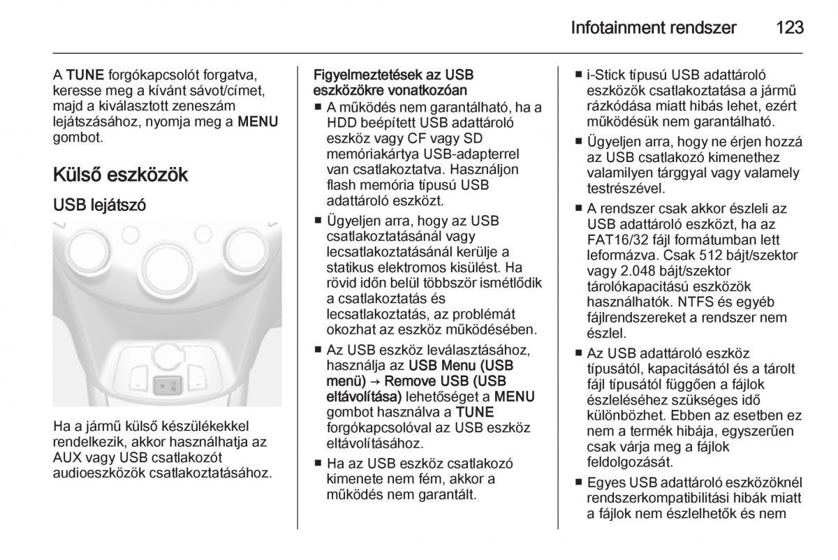 Chevrolet Spark M300 Kezelesi utmutato / page 125