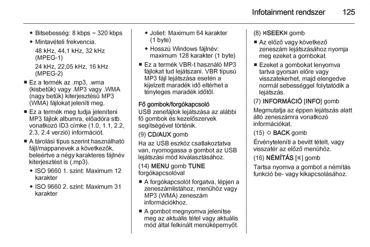 Chevrolet Spark M300 Kezelesi utmutato / page 127