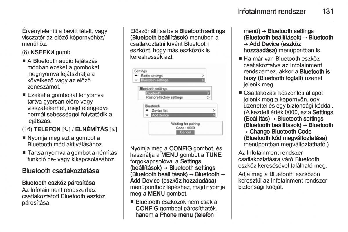 Chevrolet Spark M300 Kezelesi utmutato / page 133