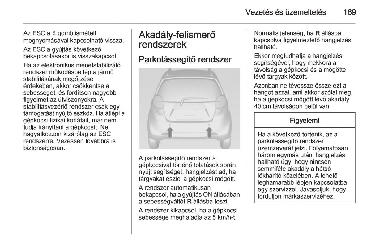 Chevrolet Spark M300 Kezelesi utmutato / page 171