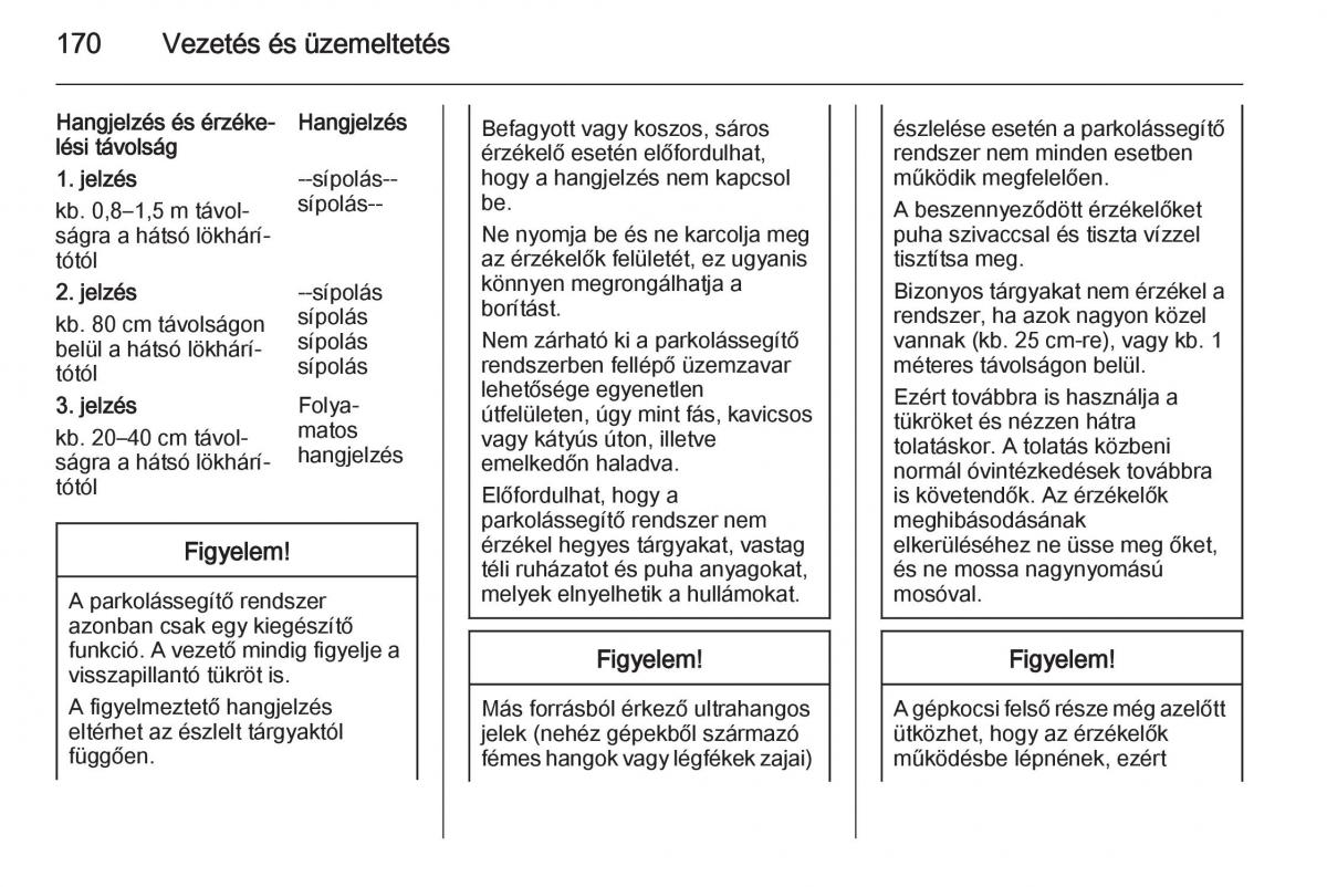 Chevrolet Spark M300 Kezelesi utmutato / page 172