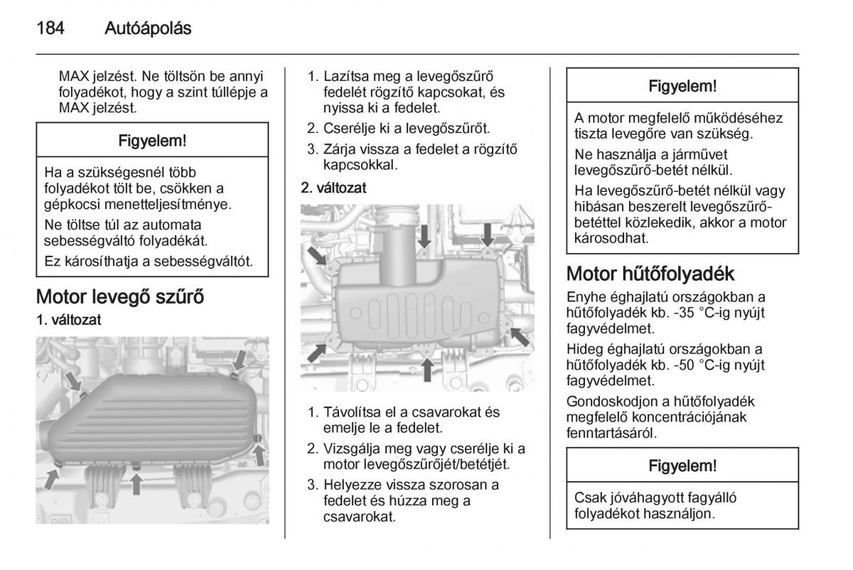 Chevrolet Spark M300 Kezelesi utmutato / page 186