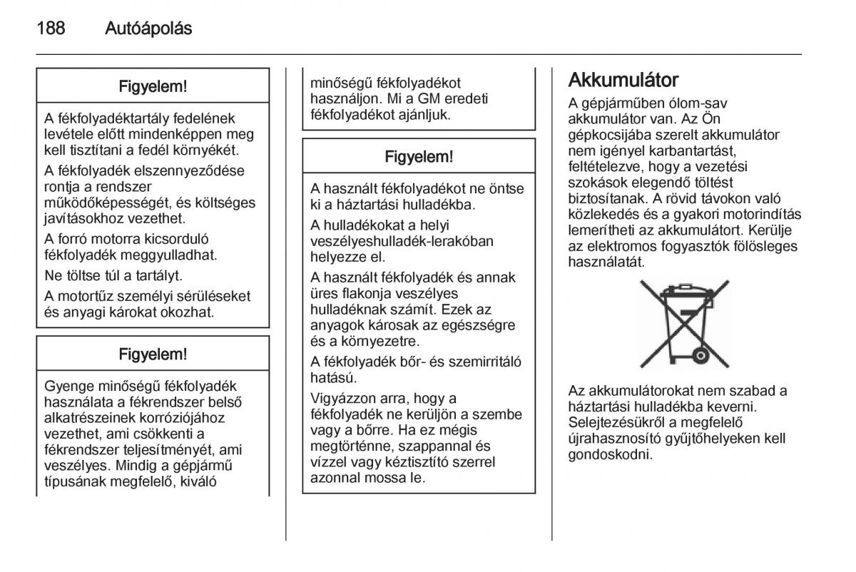 Chevrolet Spark M300 Kezelesi utmutato / page 190