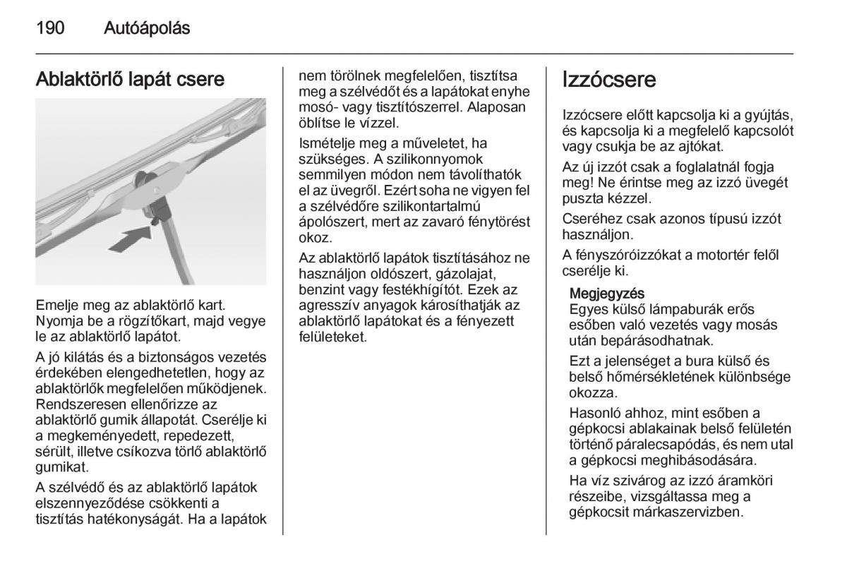 Chevrolet Spark M300 Kezelesi utmutato / page 192