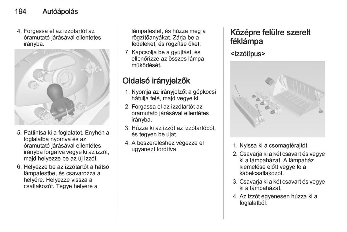 Chevrolet Spark M300 Kezelesi utmutato / page 196