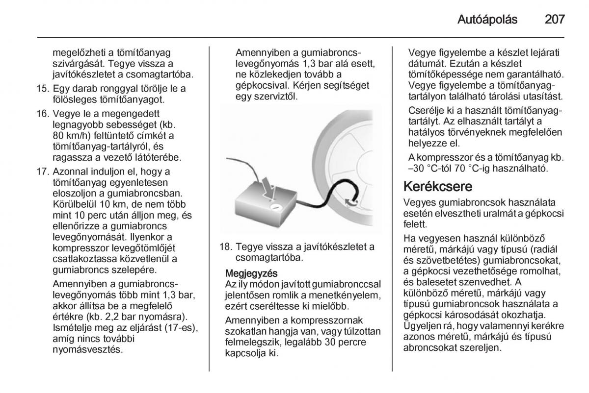 Chevrolet Spark M300 Kezelesi utmutato / page 209