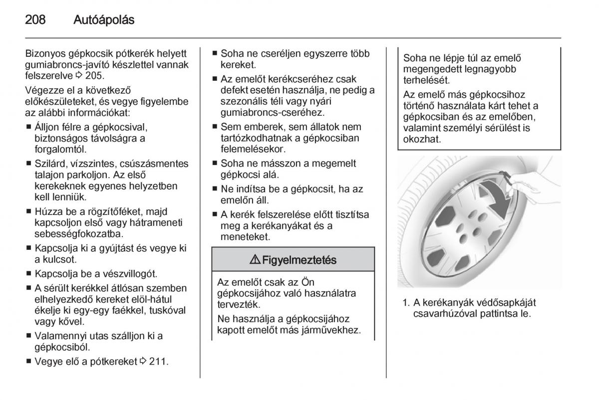 Chevrolet Spark M300 Kezelesi utmutato / page 210