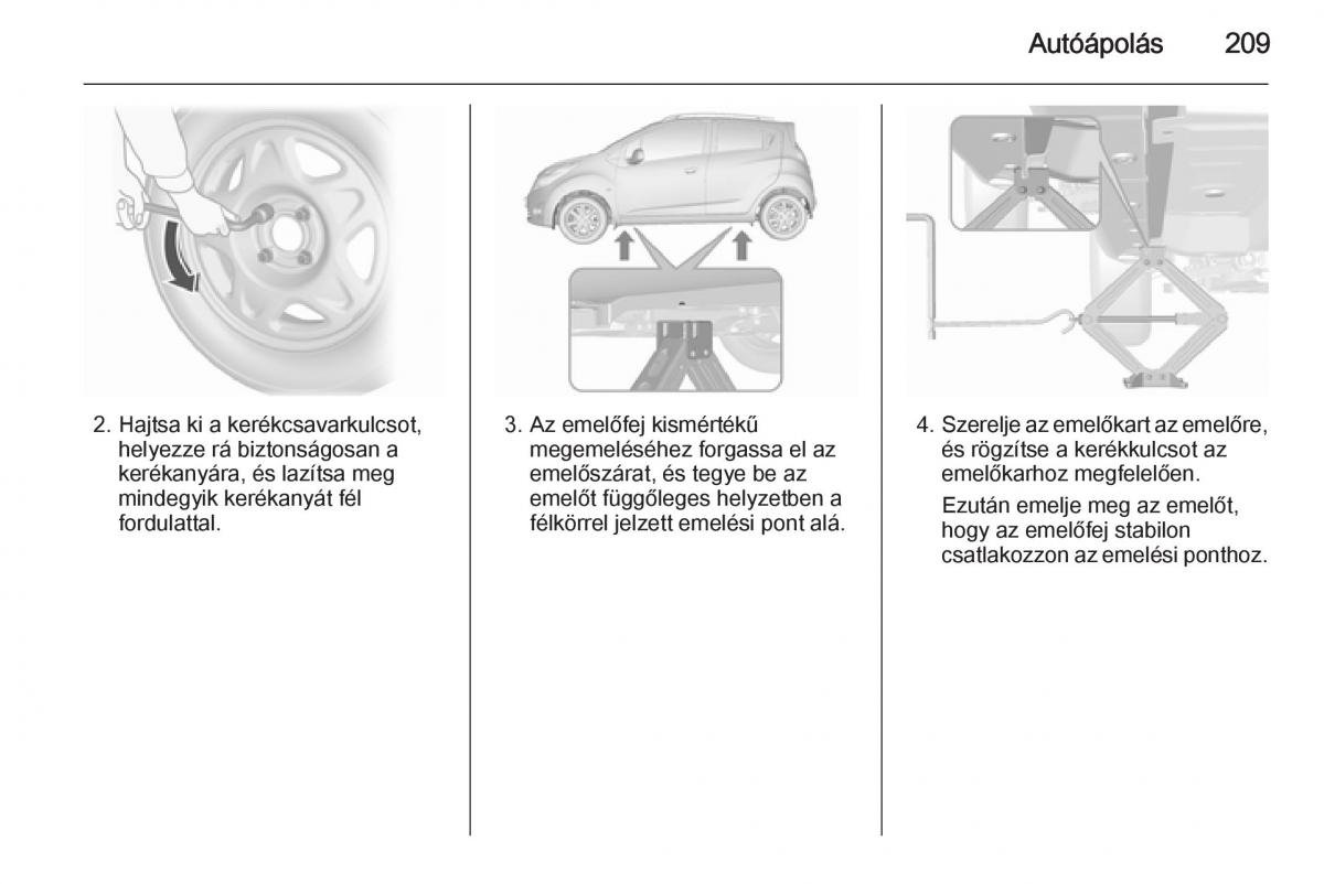 Chevrolet Spark M300 Kezelesi utmutato / page 211