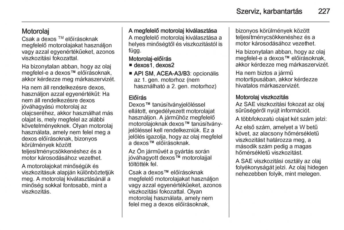 Chevrolet Spark M300 Kezelesi utmutato / page 229