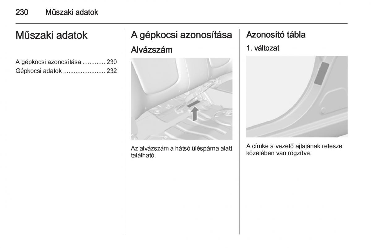 Chevrolet Spark M300 Kezelesi utmutato / page 232