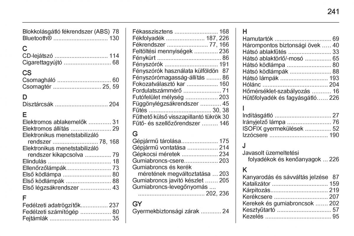 Chevrolet Spark M300 Kezelesi utmutato / page 243