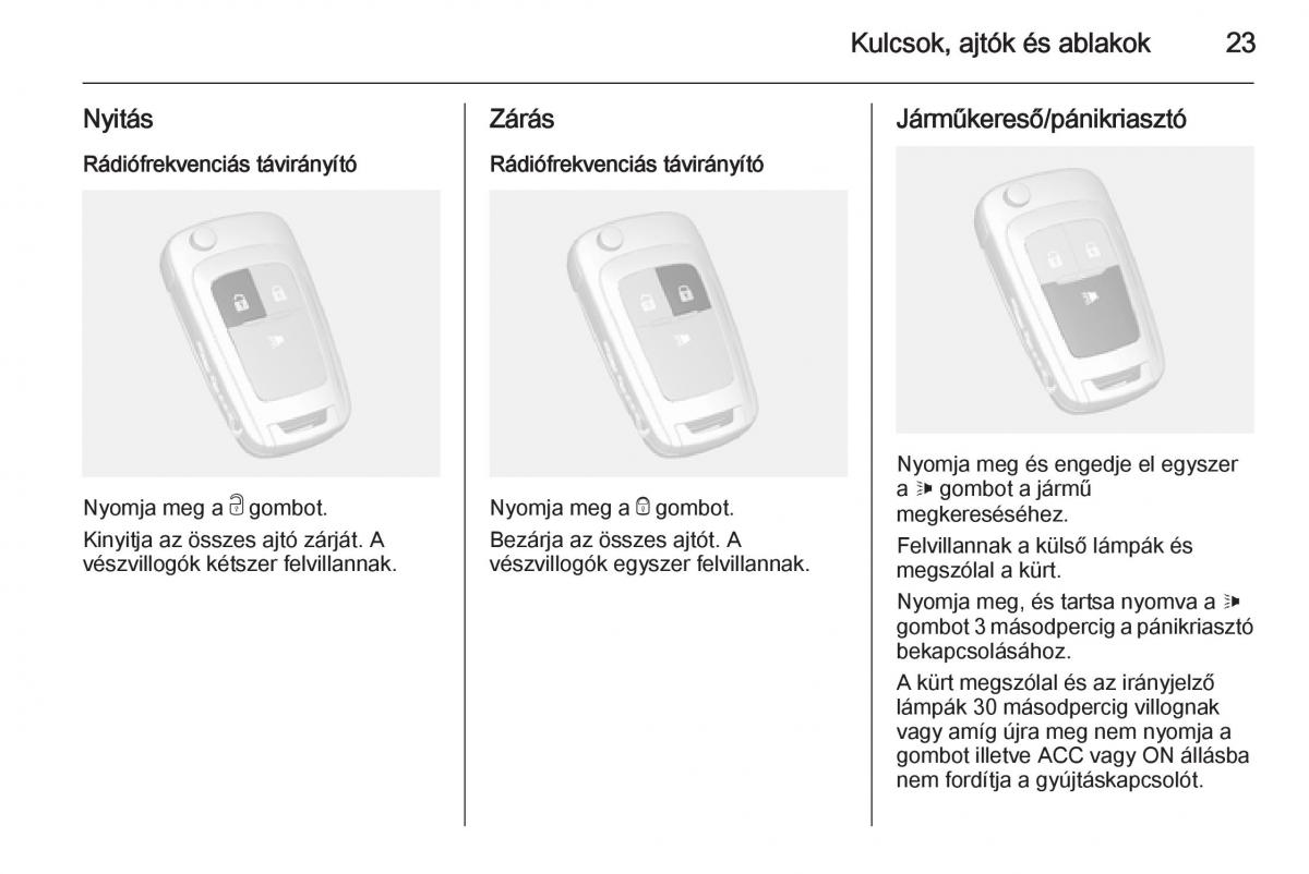 Chevrolet Spark M300 Kezelesi utmutato / page 25