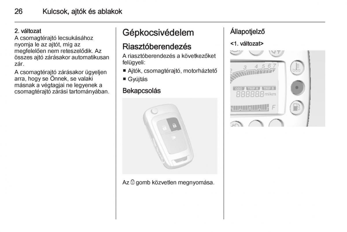 Chevrolet Spark M300 Kezelesi utmutato / page 28