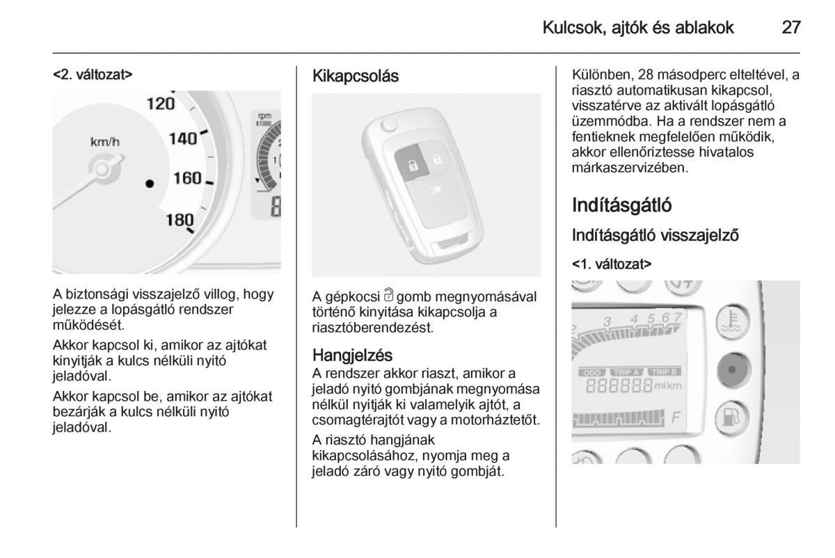 Chevrolet Spark M300 Kezelesi utmutato / page 29