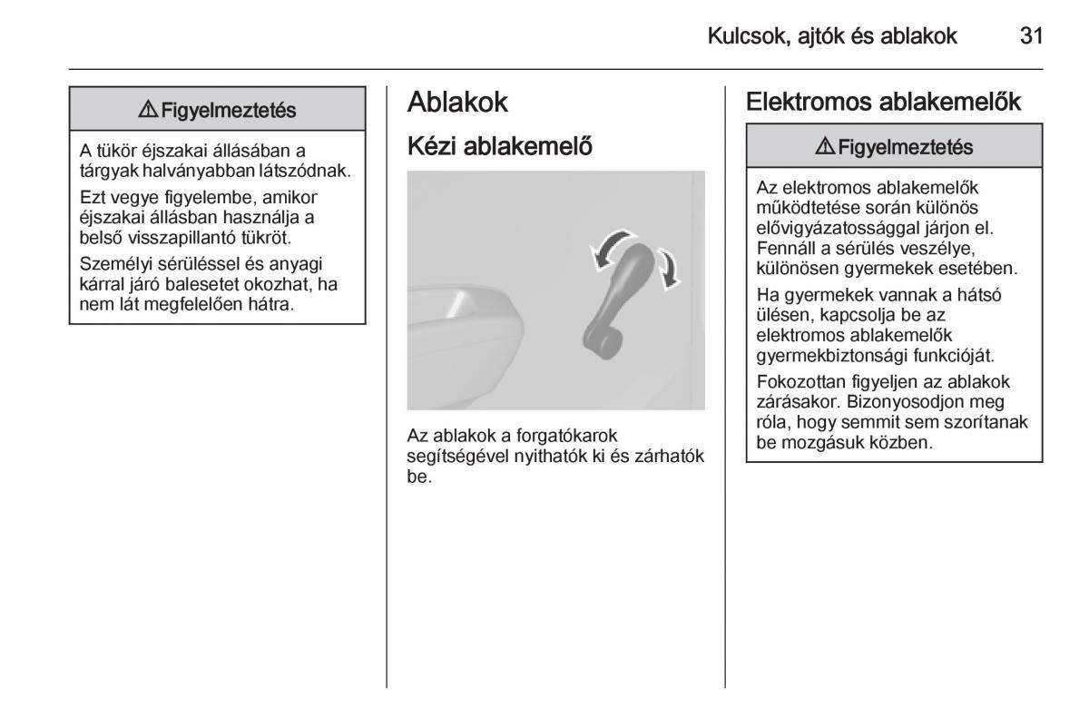 Chevrolet Spark M300 Kezelesi utmutato / page 33