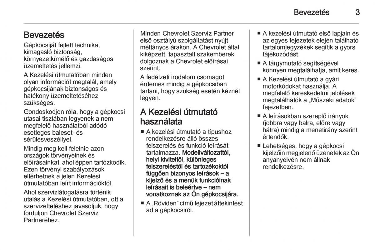 Chevrolet Spark M300 Kezelesi utmutato / page 5