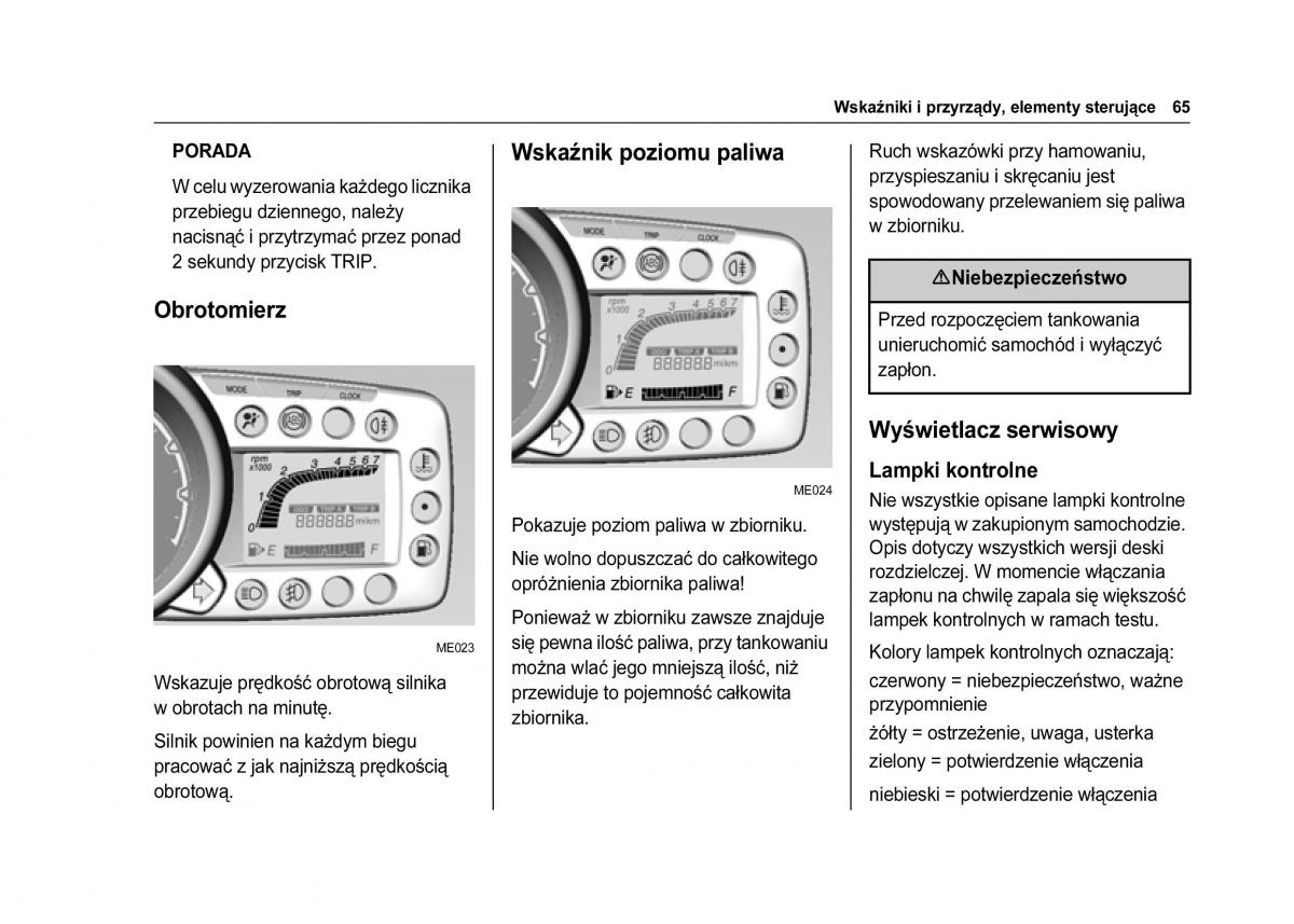 Chevrolet Spark M300 instrukcja obslugi / page 67