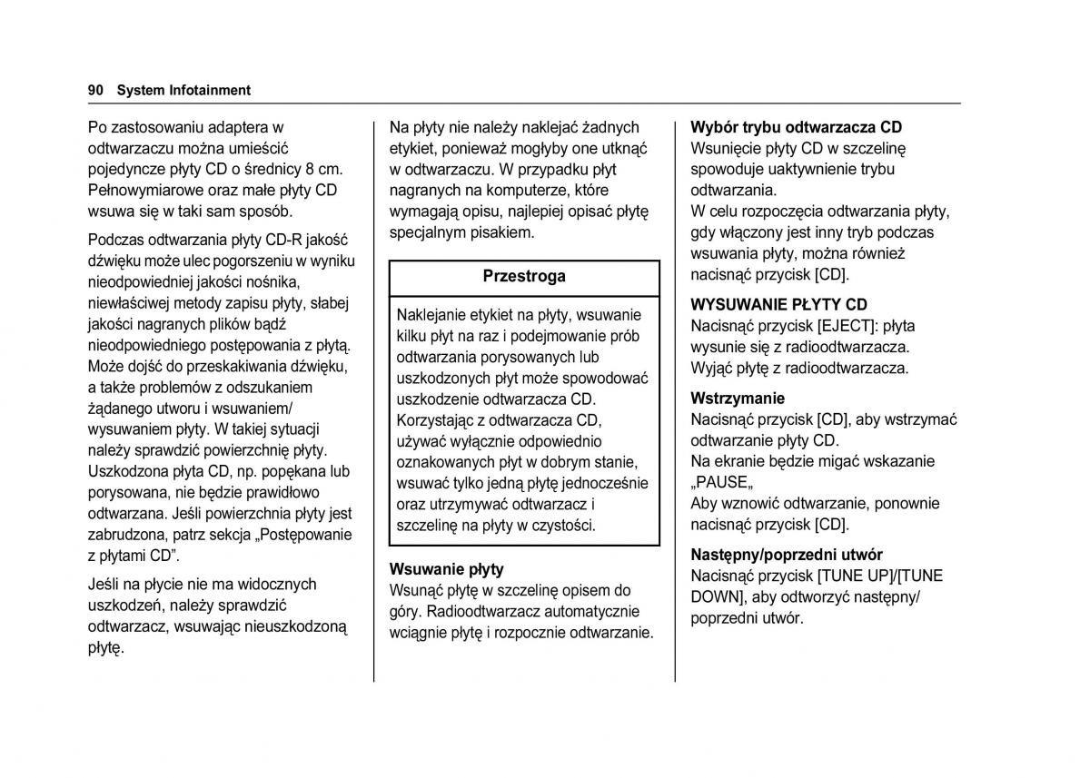 Chevrolet Spark M300 instrukcja obslugi / page 92