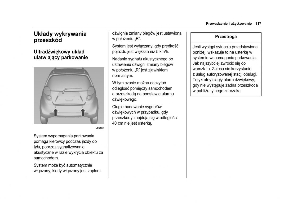 Chevrolet Spark M300 instrukcja obslugi / page 119