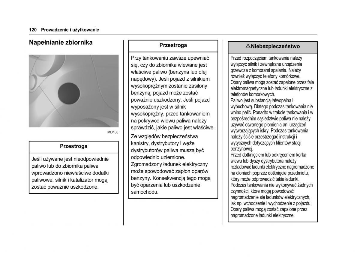 Chevrolet Spark M300 instrukcja obslugi / page 122