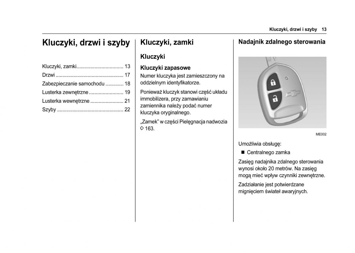 Chevrolet Spark M300 instrukcja obslugi / page 15