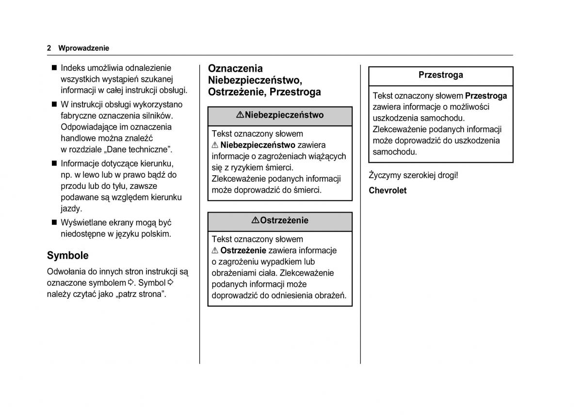 Chevrolet Spark M300 instrukcja obslugi / page 4