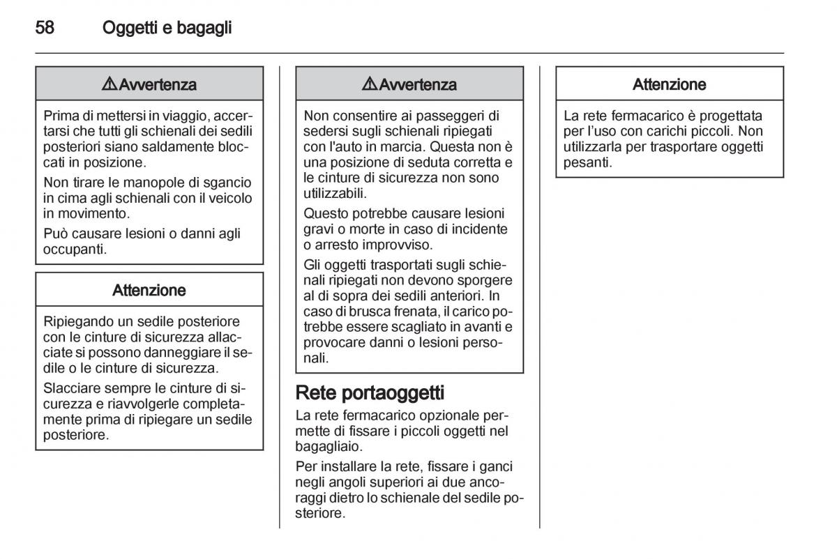 Chevrolet Spark M300 manuale del proprietario / page 58