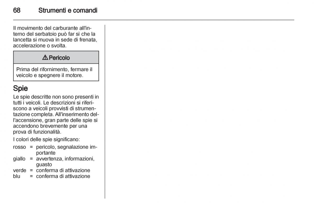 Chevrolet Spark M300 manuale del proprietario / page 68