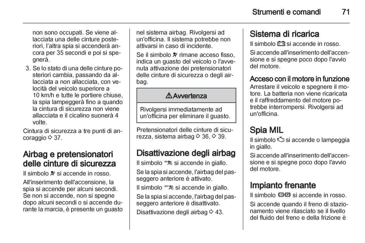 Chevrolet Spark M300 manuale del proprietario / page 71