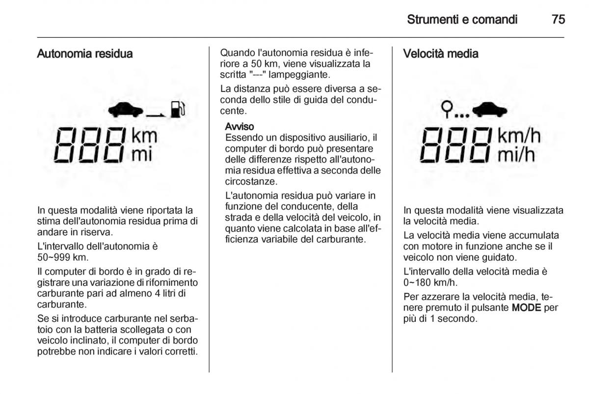 Chevrolet Spark M300 manuale del proprietario / page 75