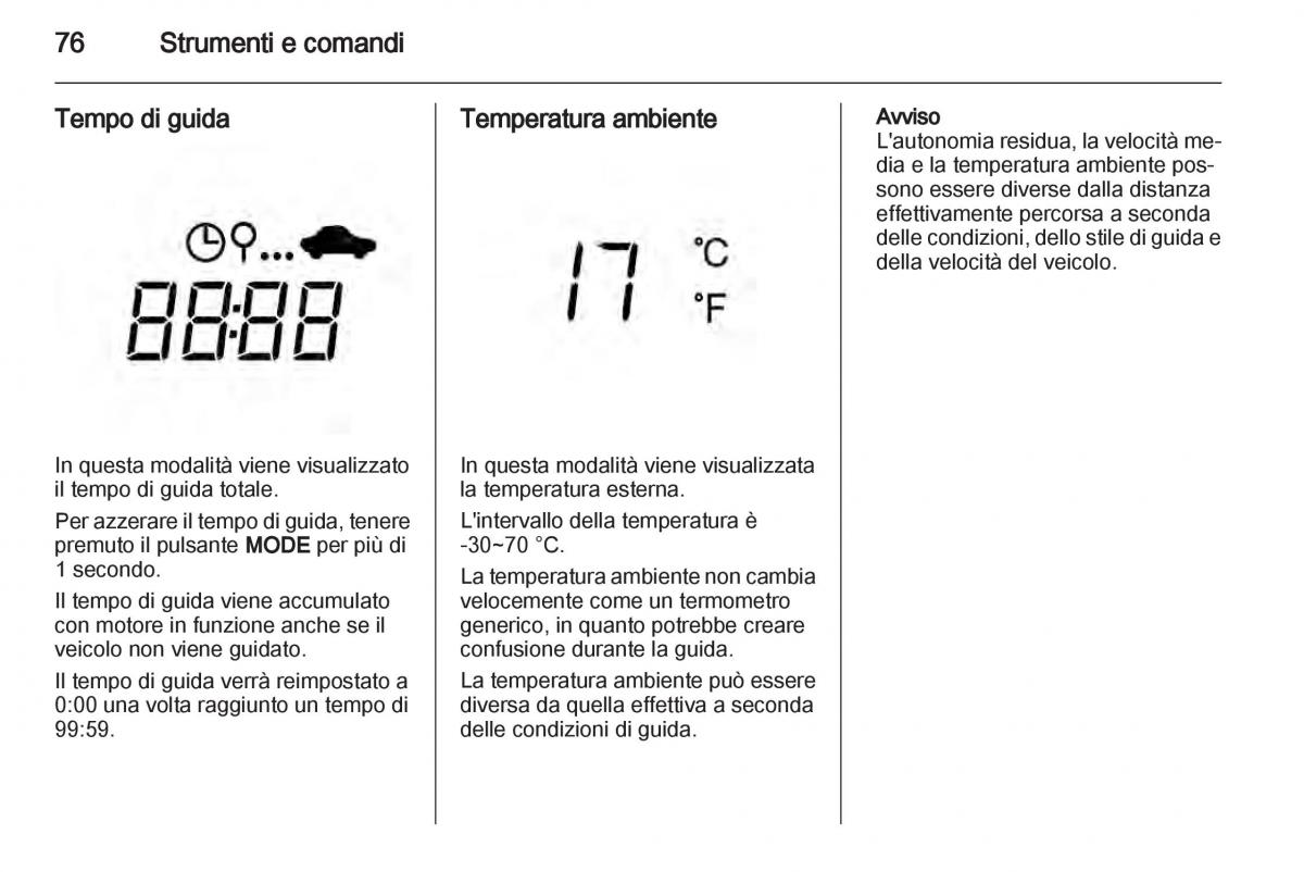 Chevrolet Spark M300 manuale del proprietario / page 76