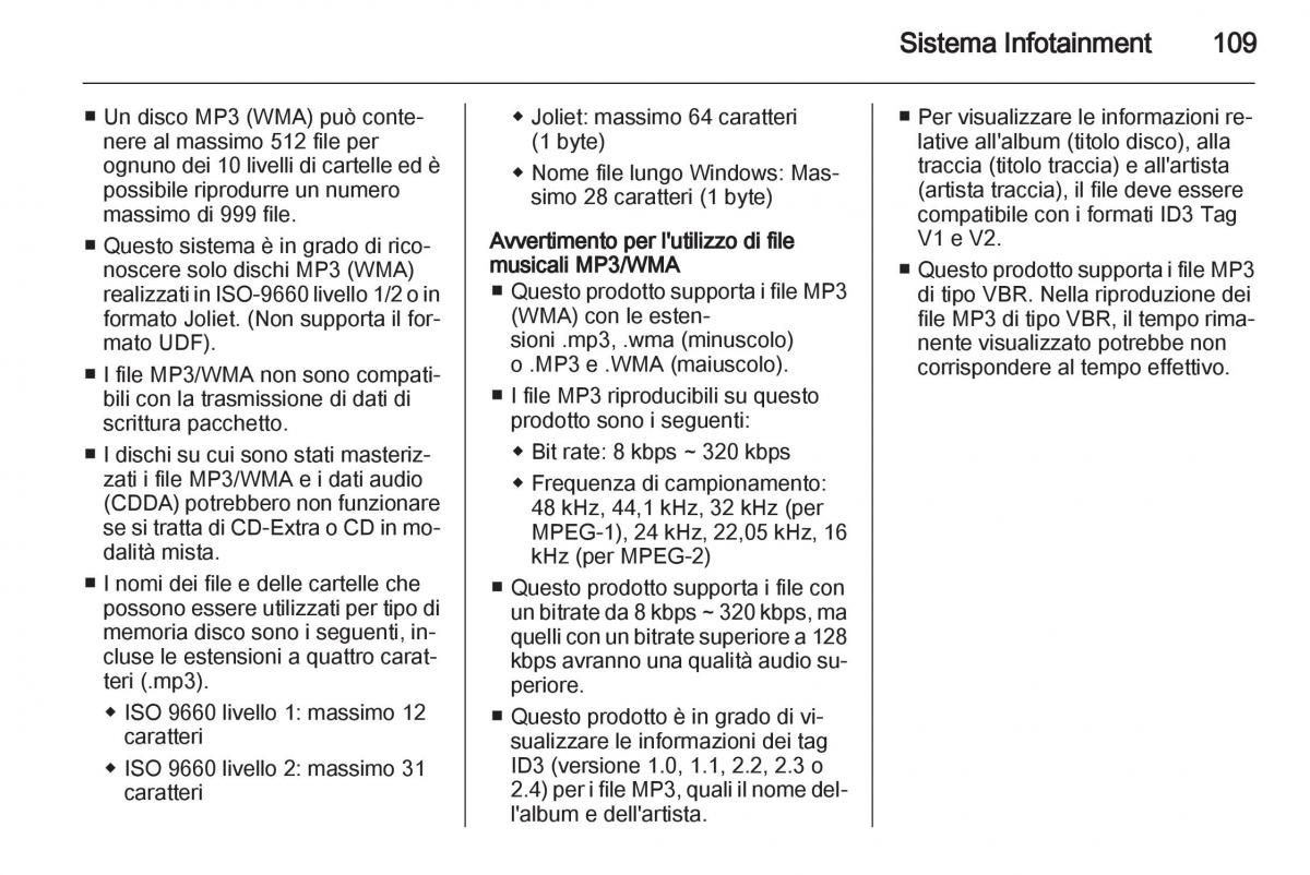 Chevrolet Spark M300 manuale del proprietario / page 109